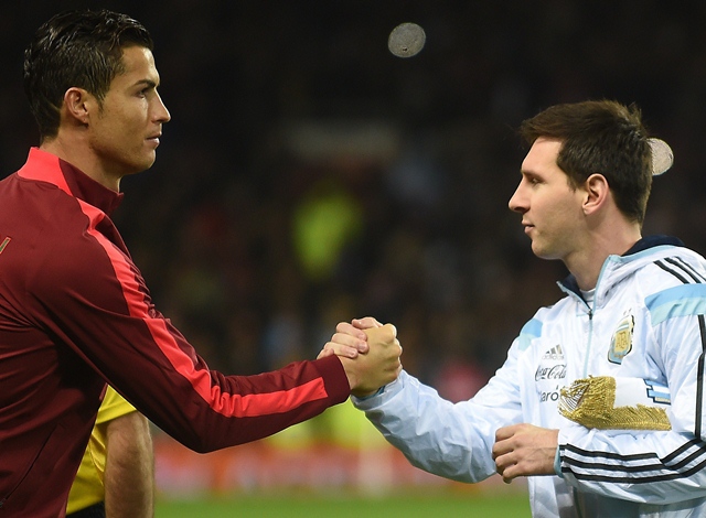 messi and ronaldo play for two spanish giants barcelona and real madrid respectively photo afp