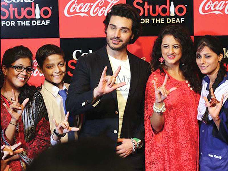 actors ahsan khan and muzna ebrahim were present at the event photo publicity