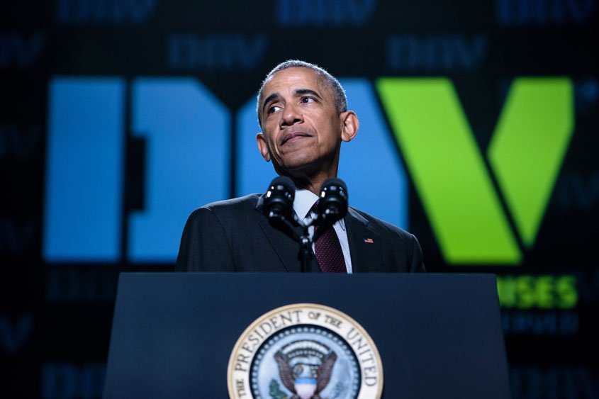 us president barack obama addresses the 95th national convention of disabled american veterans august 1 2016 in atlanta georgia photo afp