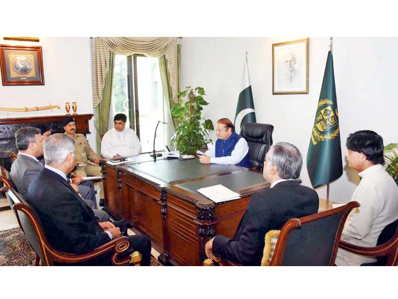 prime minister nawaz sharif presides over a meeting in islamabad on monday photo app