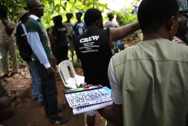 crew members work behind the scene at the making of an epic film titled 039 october1 039 at a bush location in ilaramokin village southwest nigeria photo reuters