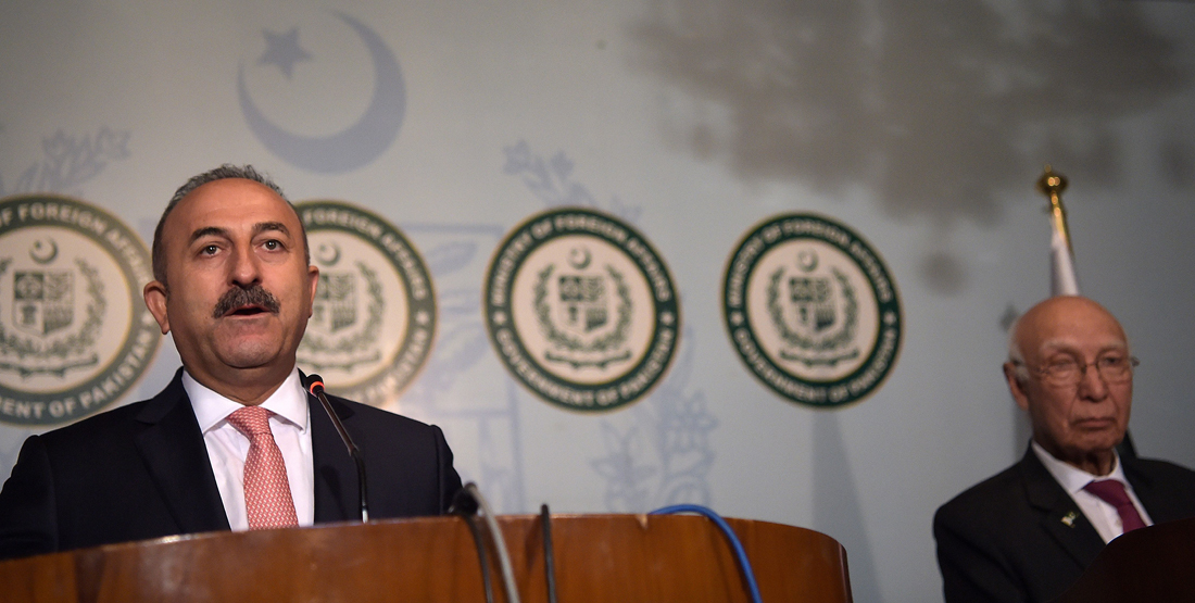 turkey 039 s foreign minister mevlut cavusoglu speaks during a joint press conference at the foreign ministry in islamabad on august 2 2016 photo afp