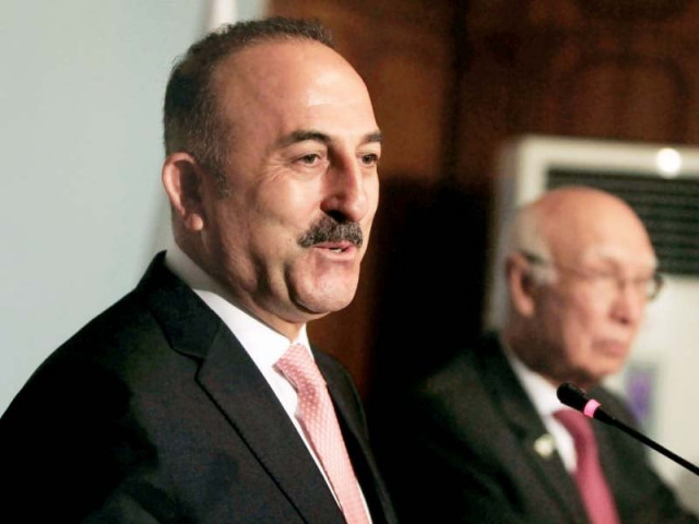 turkish foreign minister mevlut cavusoglu speaks at a news conference with foreign affairs adviser sartaj aziz in islamabad on tuesday photo reuters turkish foreign minister mevlut cavusoglu speaks at a news conference with foreign affairs adviser sartaj aziz in islamabad on tuesday photo reuters