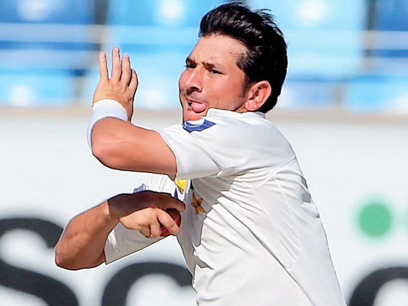 after picking 10 wickets at lord s yasir managed just one at old trafford as saqlain masterminded the pakistan leg spinner s downfall photo afp