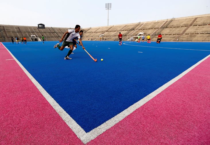 hockey players train at the gaddafi field hockey stadium in lahore pakistan july 11 2016 photo reuters