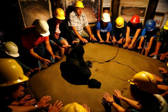 tourists visit the underground tunnels in the quot bosnian pyramid of the sun quot an archaeological and nature park in the central bosnian town of visoko bosnia and herzegovina july 27 2016 picture taken july 27 2016 photo reuters