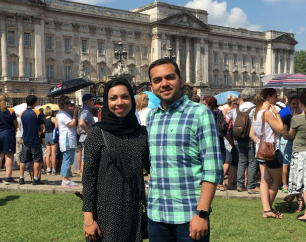 the married couple had to stay overnight in paris although they had three young children waiting at home photo nazia ali