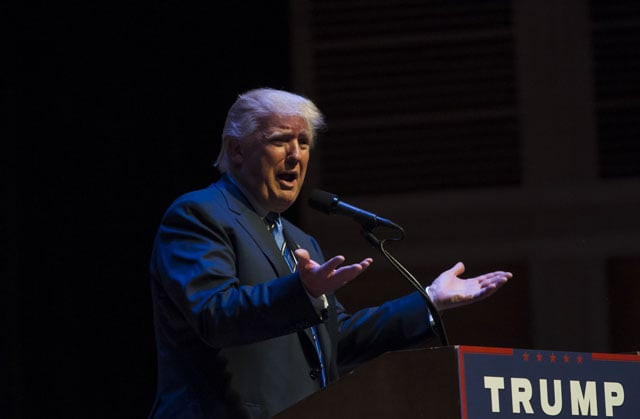 republican presidential candidate donald trump speaks at the merrill auditorium on august 4 2016 in portland maine photo afp