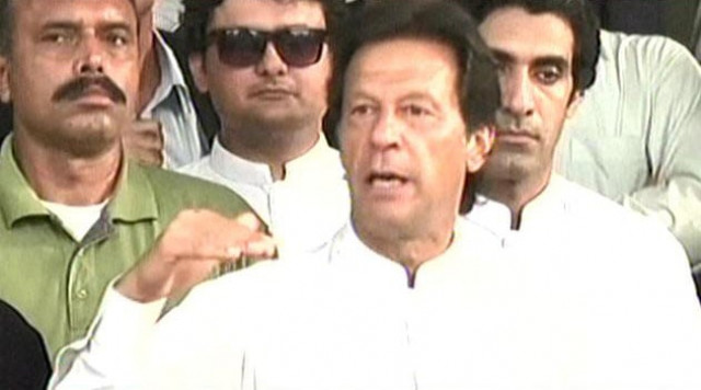 express news screen grab of pti chairman imran khan talking to media in islamabad on august 5 2016 express news screen grab of pti chairman imran khan talking to media in islamabad on august 5 2016