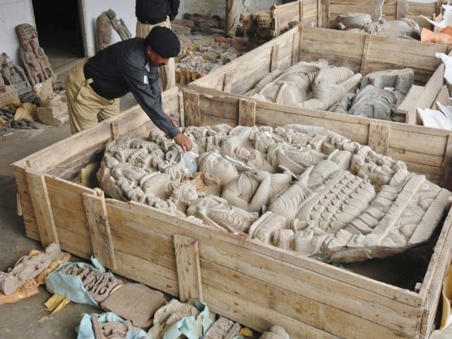 police had seized a truck laden with 2000 year old gandhara civilisation relics on july 6 photo reuters