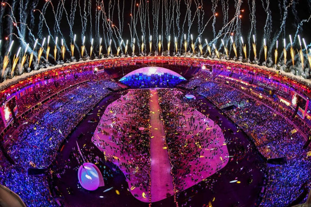 this picture shows an overview of the fireworks over the maracana stadium at the end of the opening ceremony of the rio 2016 olympic games at the maracana stadium in rio de janeiro on august 5 2016 photo afp this picture shows an overview of the fireworks over the maracana stadium at the end of the opening ceremony of the rio 2016 olympic games at the maracana stadium in rio de janeiro on august 5 2016 photo afp