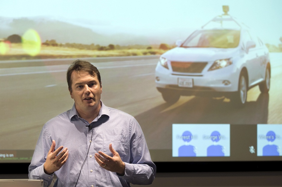 chris urmson director of the self driving cars project at google speaks to the media during a preview of google 039 s prototype autonomous vehicles photo reuters