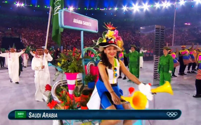 saudi arabia led out by woman driver at rio opening ceremony