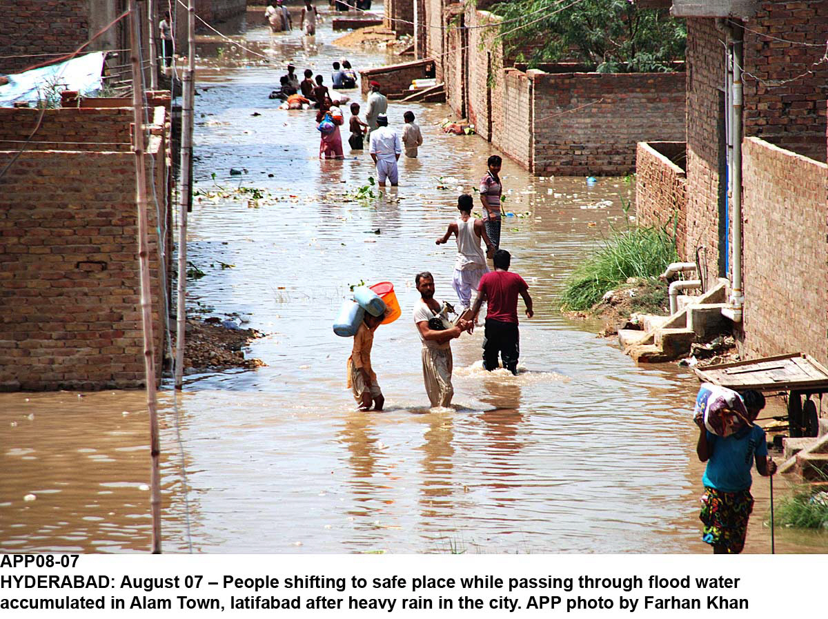 according to the pakistan meteorological department hyderabad received 52mm of rainfall on sunday 112 mm on saturday and 29 mm on august 4 photo app