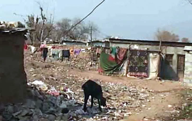 the residents of the slum live in an unhealthy environment photo file
