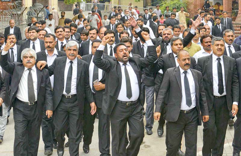 lawyers at lahore high court protest against the quetta bomb blast photo riaz ahmed express