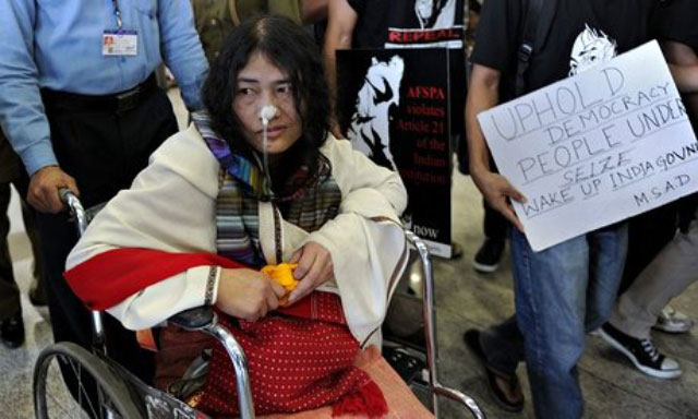 irom sharmila began her protest after seeing the army kill 10 people at a bus stop near her home in manipur photo afp