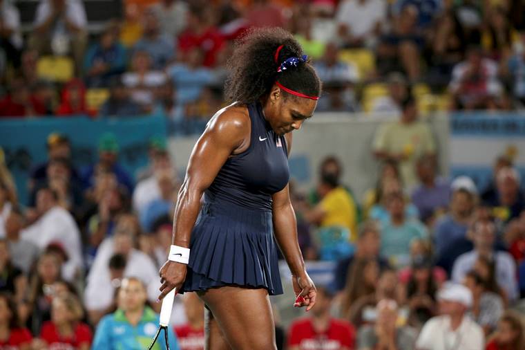 2016 rio olympics   tennis   serena williams usa of usa reacts during her match against elina svitolina ukr of ukraine in women 039 s singles third round match at olympic tennis centre rio de janeiro brazil on august 9 2016 photo reuters