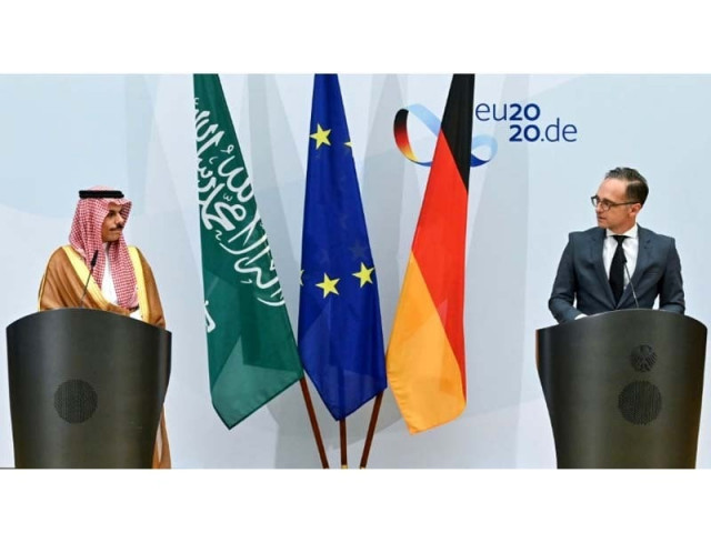 at a press conference with german foreign minister heiko maas r his saudi counterpart prince faisal bin farhan al saud renewed criticism of israeli policy on the palestinians photo afp at a press conference with german foreign minister heiko maas r his saudi counterpart prince faisal bin farhan al saud renewed criticism of israeli policy on the palestinians photo afp