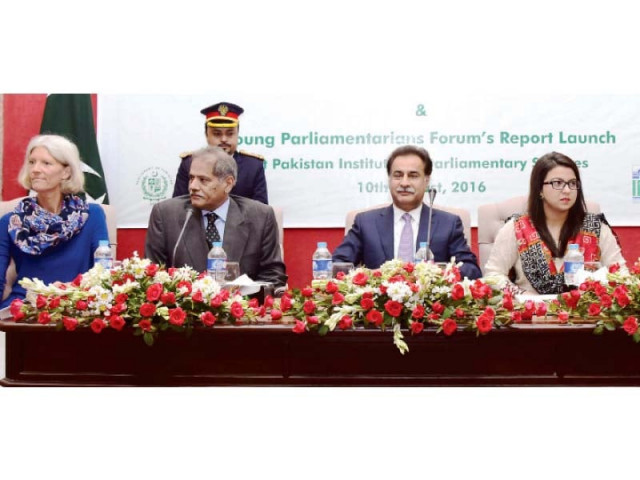 participants including national assembly speaker ayaz sadiq ask youth to participate in active politics photo express
