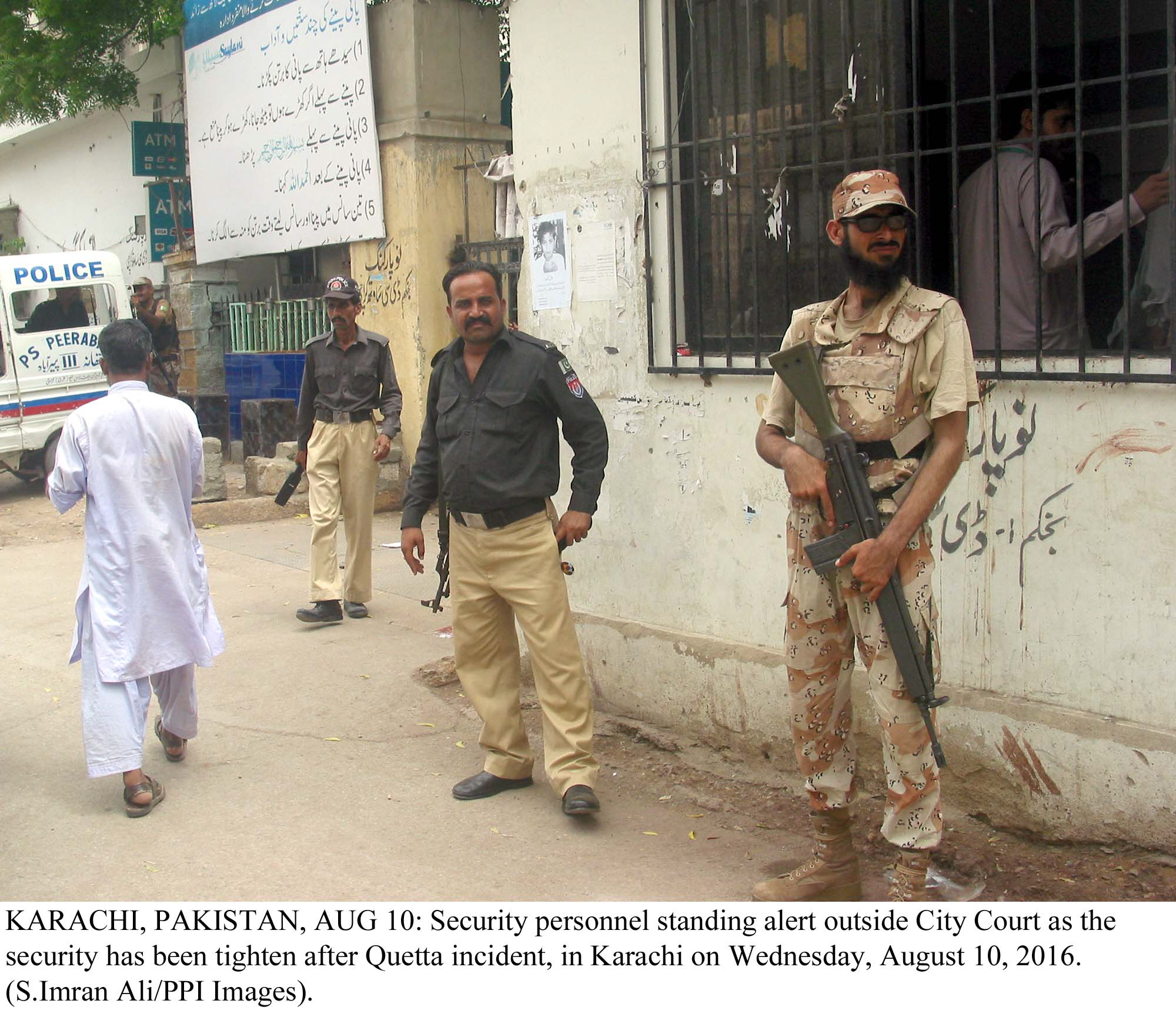 the road leading to karachi bar association from light house entrance has been closed for vehicles as a security measure si khan said adding that only one entrance of the parking area will be used by vehicles photo ppi