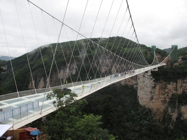 the glass suspension bridge known as quot brave men 039 s bridge quot is located in shiniuzhai national geological park photo reuters