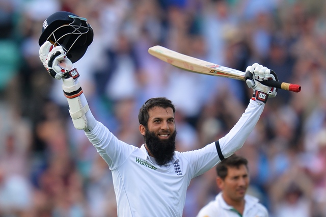 moeen ali who was dropped on nine by azhar ali went on to make 108 at the oval photo afp