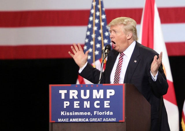 republican presidential candidate donald trump addresses supporters during a campaign rally at silver spurs arena inside the osceola heritage park in kissimmee florida on august 11 2016 photo afp republican presidential candidate donald trump addresses supporters during a campaign rally at silver spurs arena inside the osceola heritage park in kissimmee florida on august 11 2016 photo afp