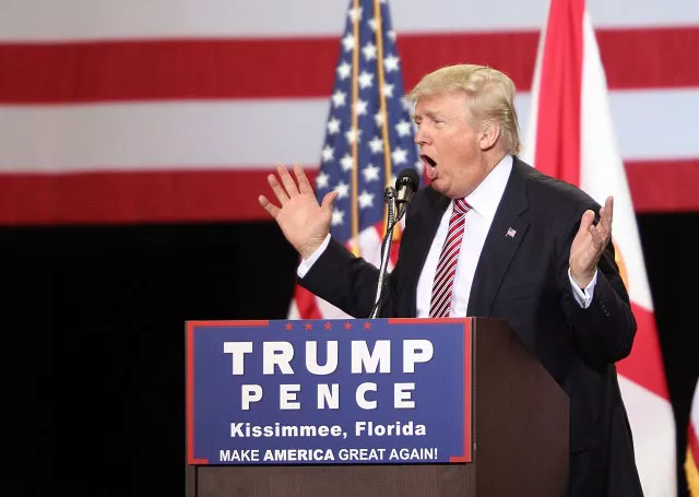 republican presidential candidate donald trump addresses supporters during a campaign rally at silver spurs arena inside the osceola heritage park in kissimmee florida on august 11 2016 photo afp