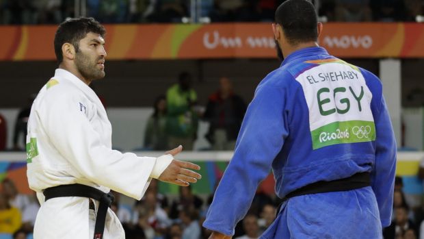 at the end of the fight el shehaby refused to shake the hand of or sasson in a major breach of judo etiquette photo ap