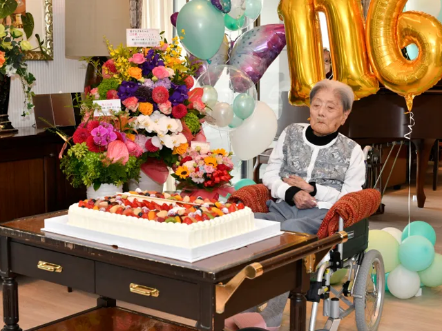 tomiko itooka celebrates her 116th birthday in the city of ashiya file photo afp