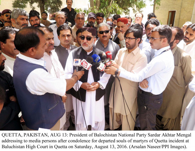 balochistan national party s akhtar mengal also castigated the government and said people were fed up with resolutions expressing condemnation photo ppi