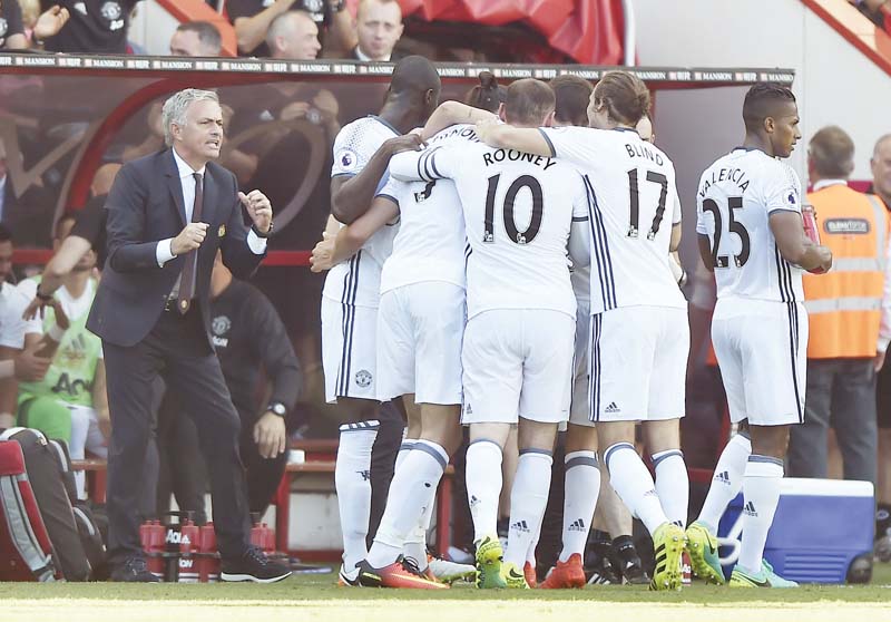 mourinho is desperate to restore his tarnished reputation after being sacked by chelsea last season and the united manager enjoyed an encouraging return to the touchline photo afp