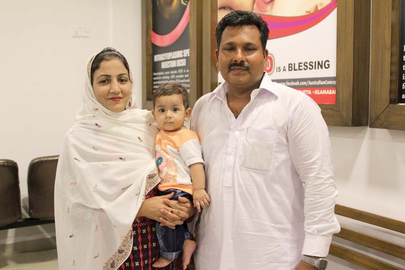 after 12 years of marriage mazhar and uzma were blessed with a baby girl after receiving treatment at the acimc photo aysha saleem express