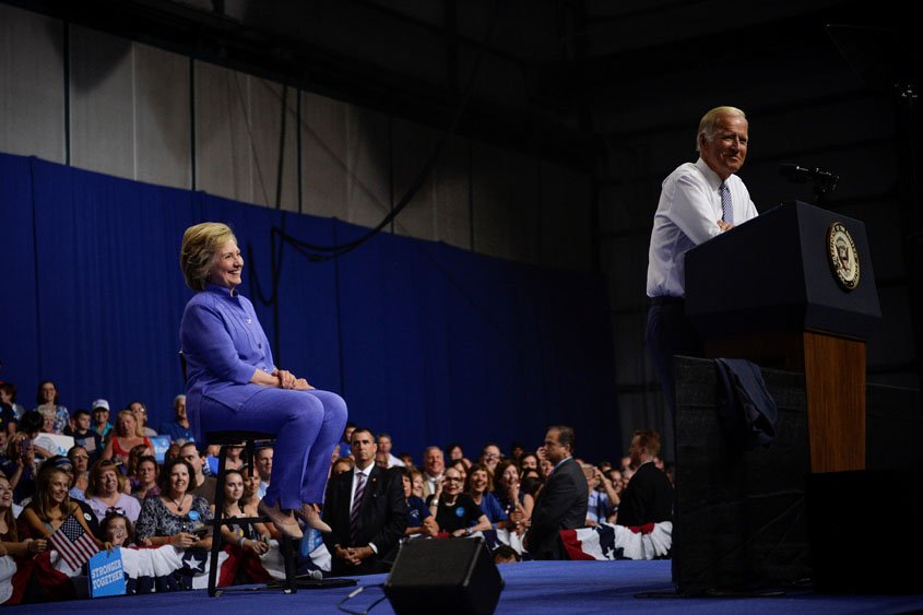 democratic presidential candidate hillary clinton and vice president joe biden campaign together during an event in scranton pennsylvania august 15 2016 photo reuters