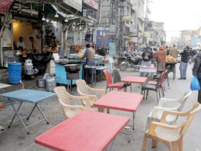 eateries and restaurants have occupied a major portion of college road in rawalpindi photo imran asghar express