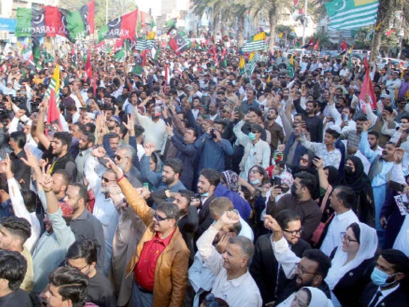 a large number of pakistan peoples party activists gather in the city to chant slogans against indian atrocities in occupied kashmir photo online