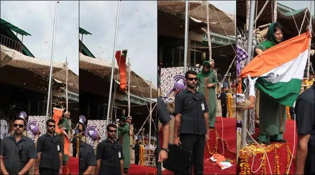 security officials held the flag in their hands till chief minister iok gave a ceremonial salute photo source express shuaib masoodi security officials held the flag in their hands till chief minister iok gave a ceremonial salute photo source express shuaib masoodi