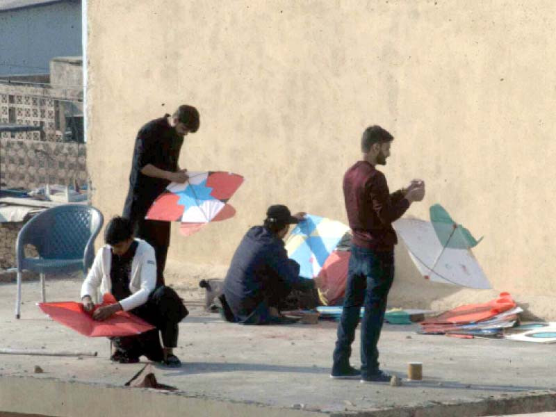 rawalpindi police seized thousands of kites and string rolls from the men arrested during the two day basant festival celebrated despite a ban by the punjab government photos agha mahroz express