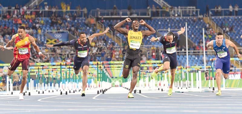 the win capped a tumultuous season for mcleod who last month was involved in a spectacular fall at a diamond league meeting which left him hobbling over the line photo afp