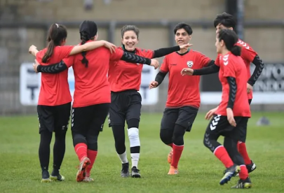 afghan women footballers revel in freedom to beat british mps