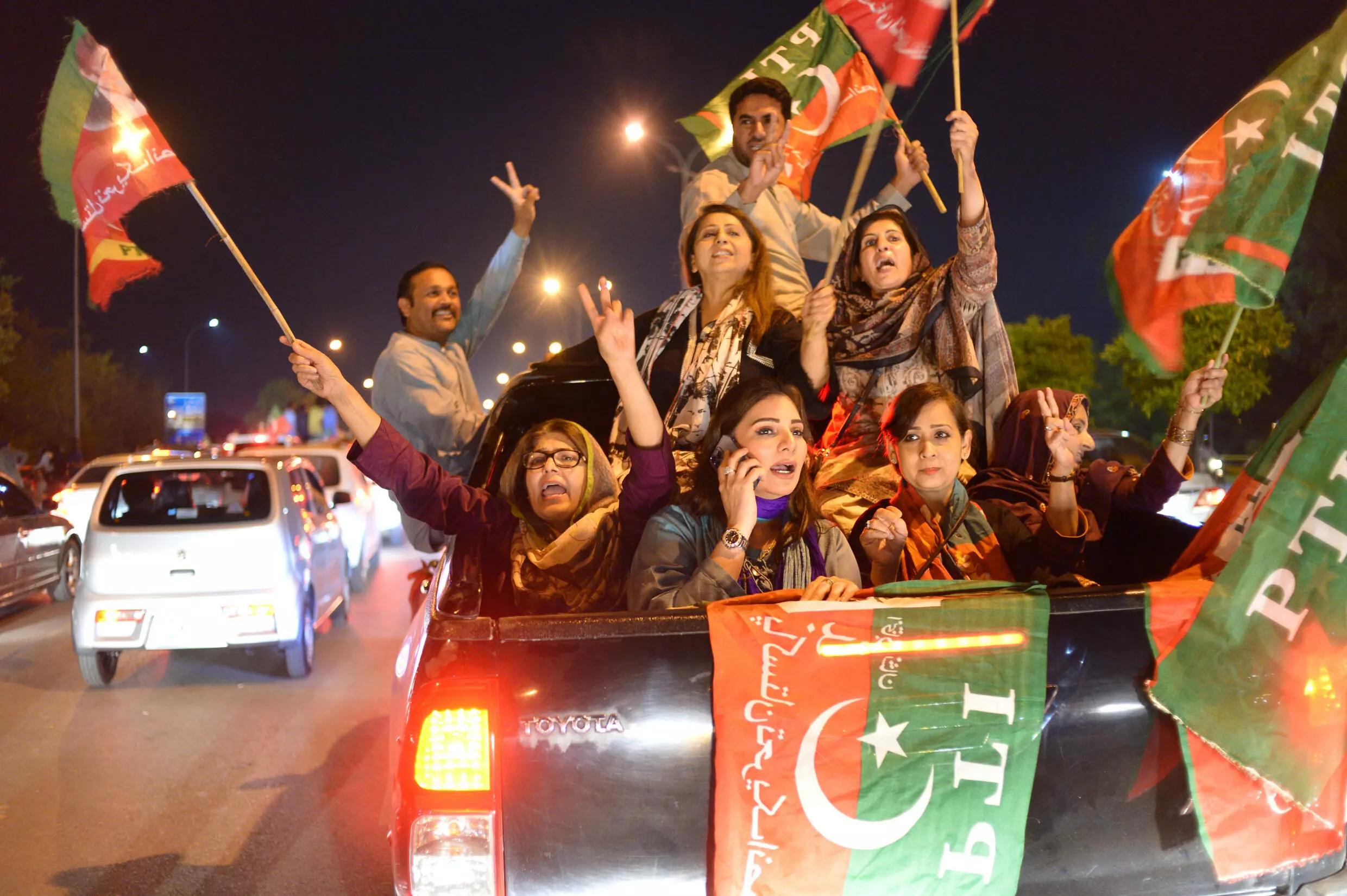 PTI supporters take part in a rally in support of former prime minister Imran Khan in Islamabad on April 10. REUTERS