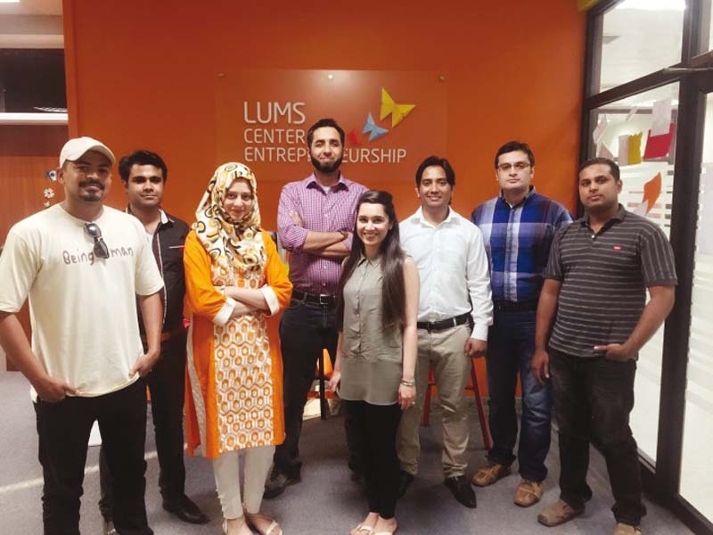 beauty hooked team strikes a pose at their lahore university of management sciences entrepreneurship centre photo publicity