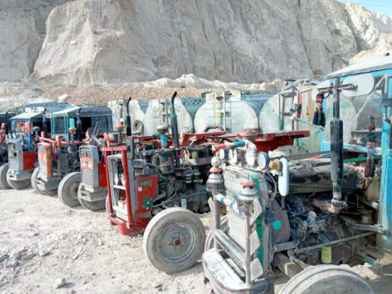 water tankers seen parked outside quetta water supply has turned into a lucrative business across the province photo express