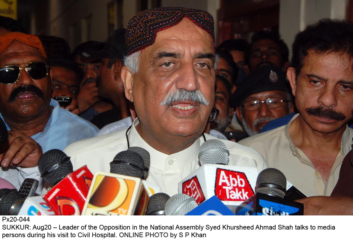 the chairman pac syed khursheed shah observed that courts award stay orders to those who resort to corruption of billions of rupees everyone should be equally treated photo online