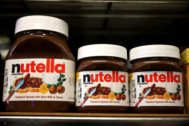 jars of nutella are displayed on a shelf at a market in san francisco california on august 18 2014 photo afp