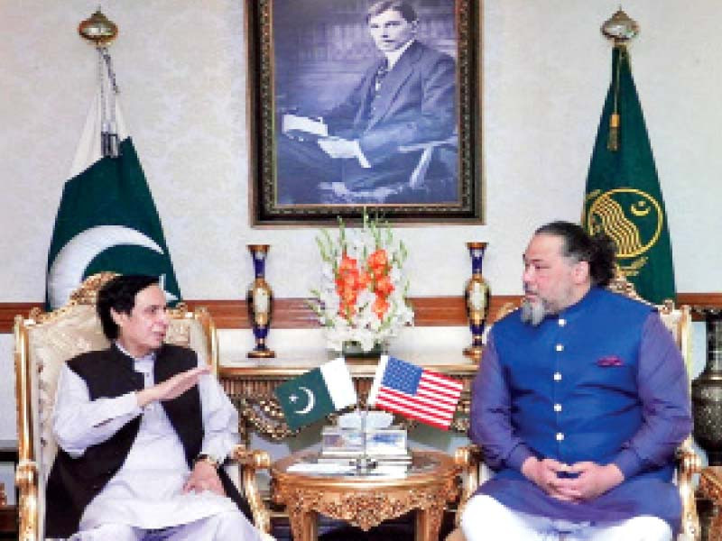 american consul general william k makaneole calls on chief minister punjab chaudhry pervaiz elahi at cm house photo express