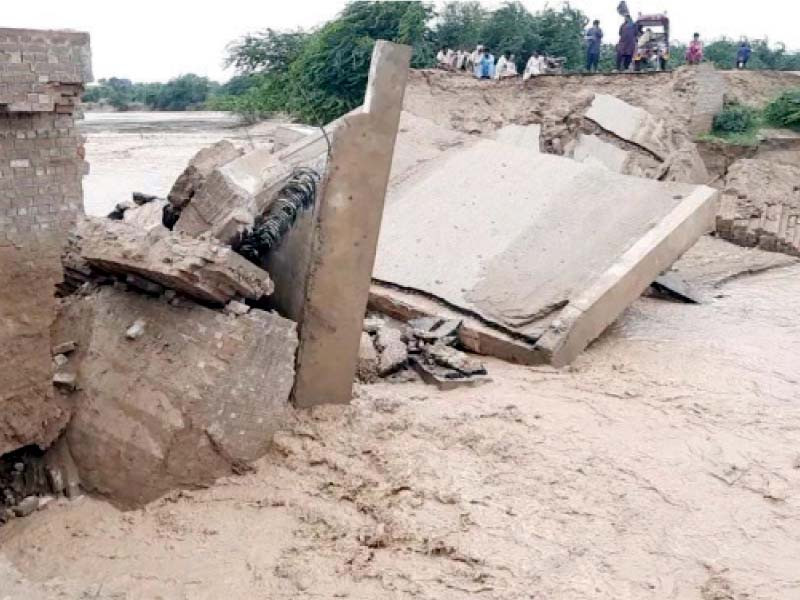 heavy rains continue to lash dera ghazi khan and the surrounding areas triggering roof collapses and flash floods across the region the collapse of a major bridge has cut off the area from the rest of the country photos express