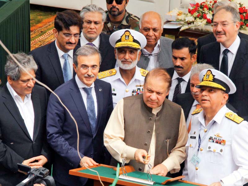 pm nawaz inaugurates the navy s new fleet tanker in karachi photo ppi