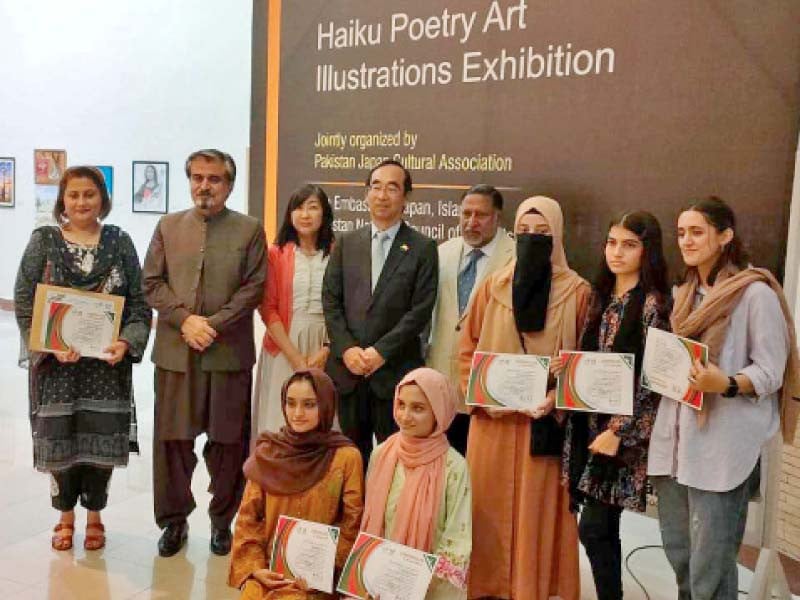 japanese ambassador wada mitsuhiro artist students and teachers pose for a photo after the inauguration of the exhibition at pnca photos express